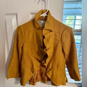 Tabitha Mustard Ruffle Blazer